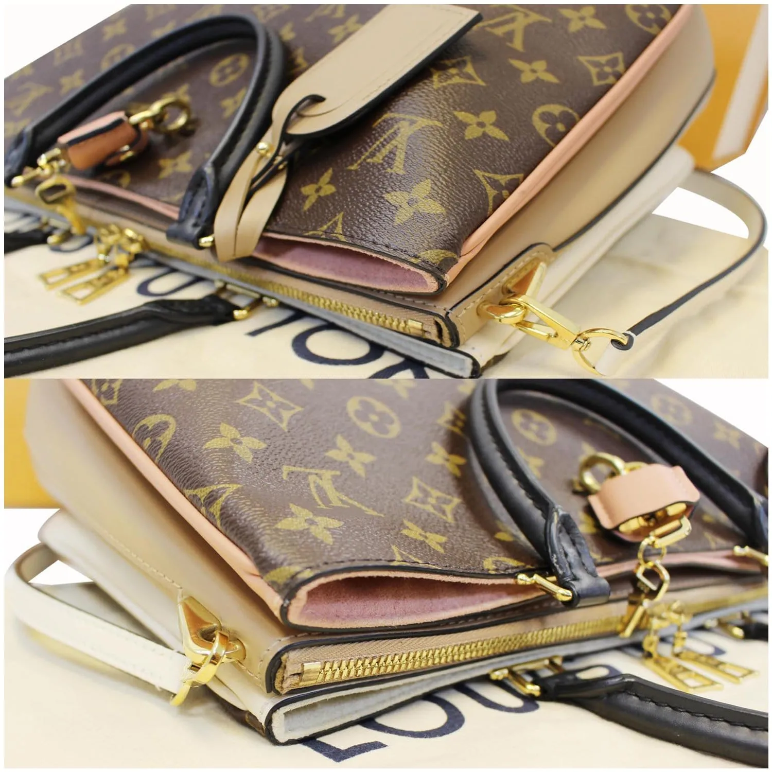 LOUIS VUITTON Millefeuille Monogram Canvas Shoulder Bag Brown