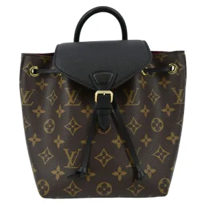 LOUIS VUITTON Montsouris BB Monogram Canvas Leather Backpack Bag Black