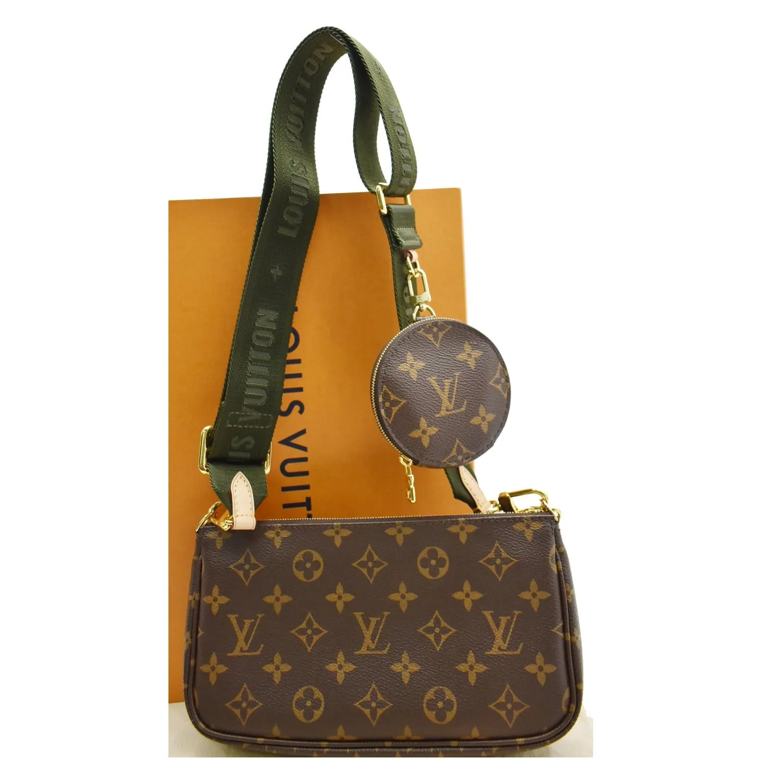 LOUIS VUITTON Multi Chain Pochette Accessories Clutch Bag Brown