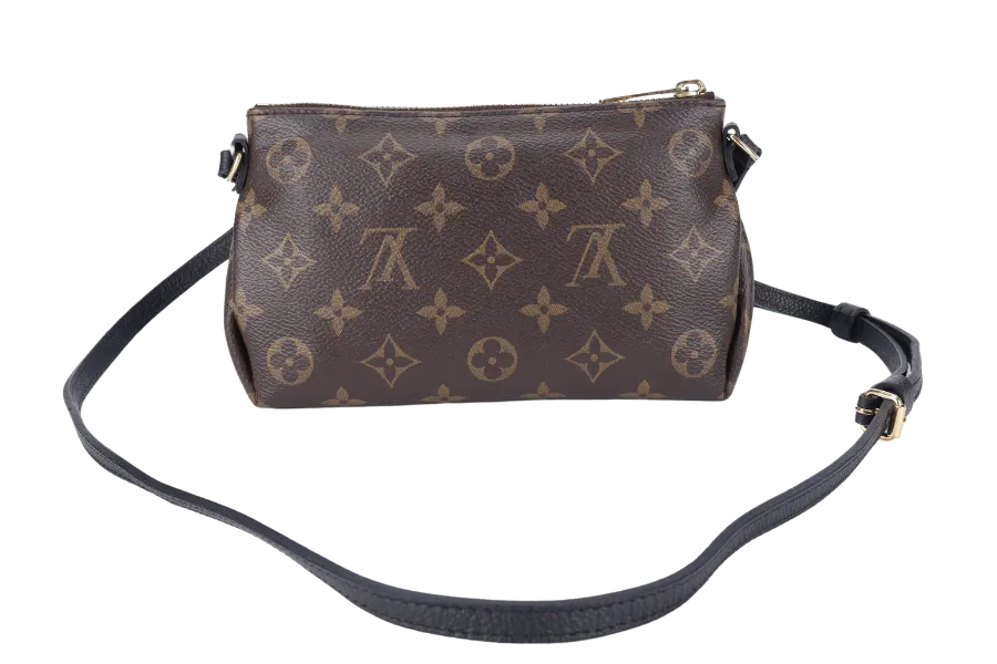 LOUIS VUITTON PALLAS CLUTCH BB (M41639) MONOGRAM CANVAS WITH BLACK LEATHER GOLD HARDWARE NO DUST COVER
