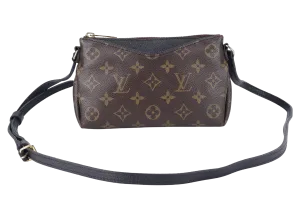 LOUIS VUITTON PALLAS CLUTCH BB (M41639) MONOGRAM CANVAS WITH BLACK LEATHER GOLD HARDWARE NO DUST COVER