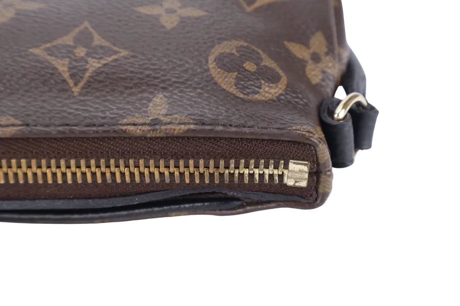 LOUIS VUITTON PALLAS CLUTCH BB (M41639) MONOGRAM CANVAS WITH BLACK LEATHER GOLD HARDWARE NO DUST COVER