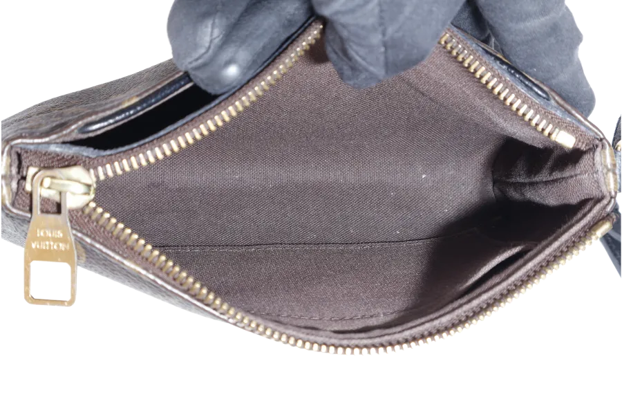 LOUIS VUITTON PALLAS CLUTCH BB (M41639) MONOGRAM CANVAS WITH BLACK LEATHER GOLD HARDWARE NO DUST COVER