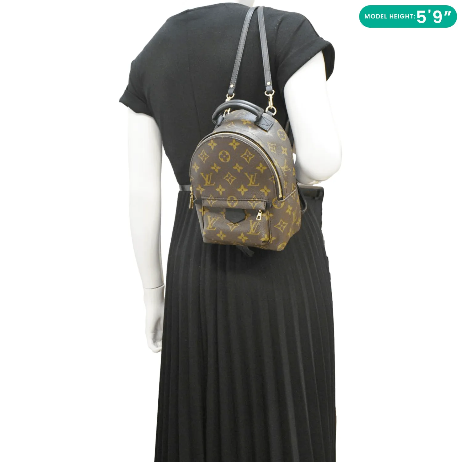 LOUIS VUITTON Palm Springs Mini Monogram Canvas Backpack Brown