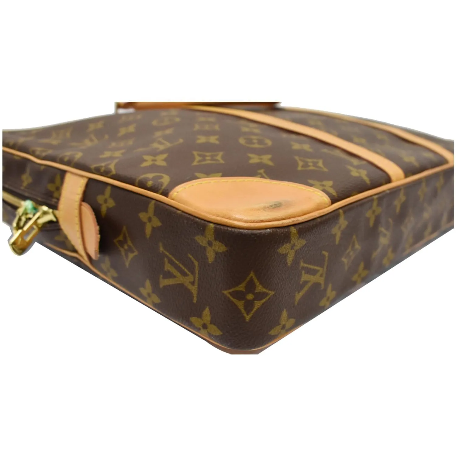 LOUIS VUITTON Porte-Documents Voyage Monogram Canvas Briefcase Bag Brown