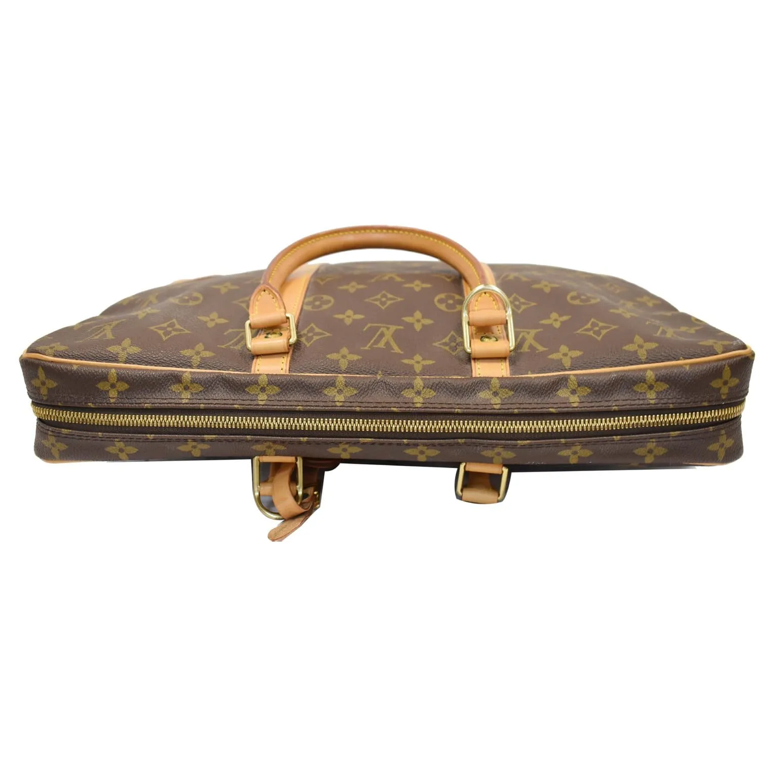 LOUIS VUITTON Porte-Documents Voyage Monogram Canvas Briefcase Bag Brown