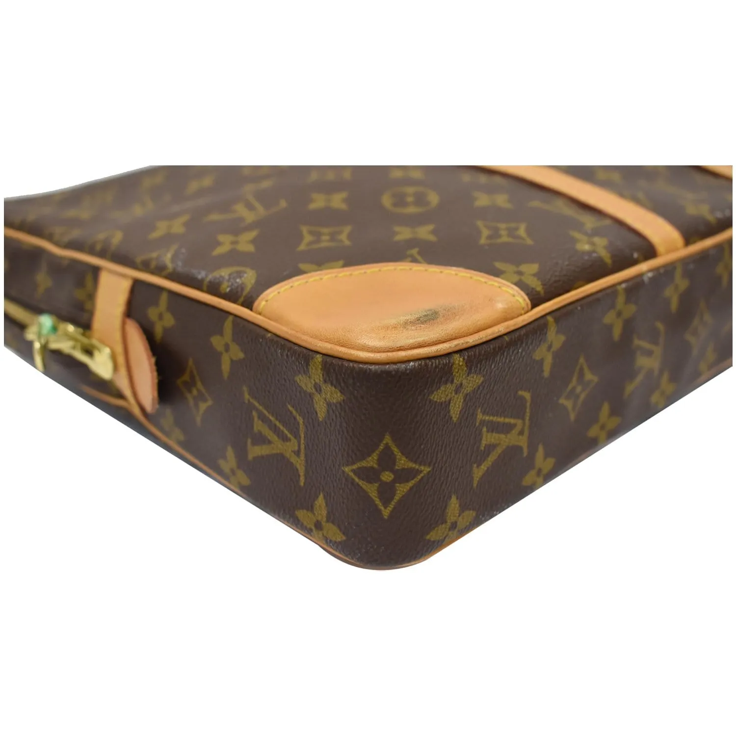 LOUIS VUITTON Porte-Documents Voyage Monogram Canvas Briefcase Bag Brown