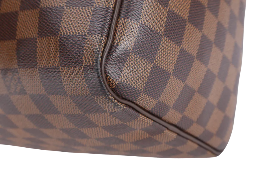 LOUIS VUITTON SPEEDY 30 DAMIER EBENE CANVAS GOLD HARDWARE WITH DUST COVER