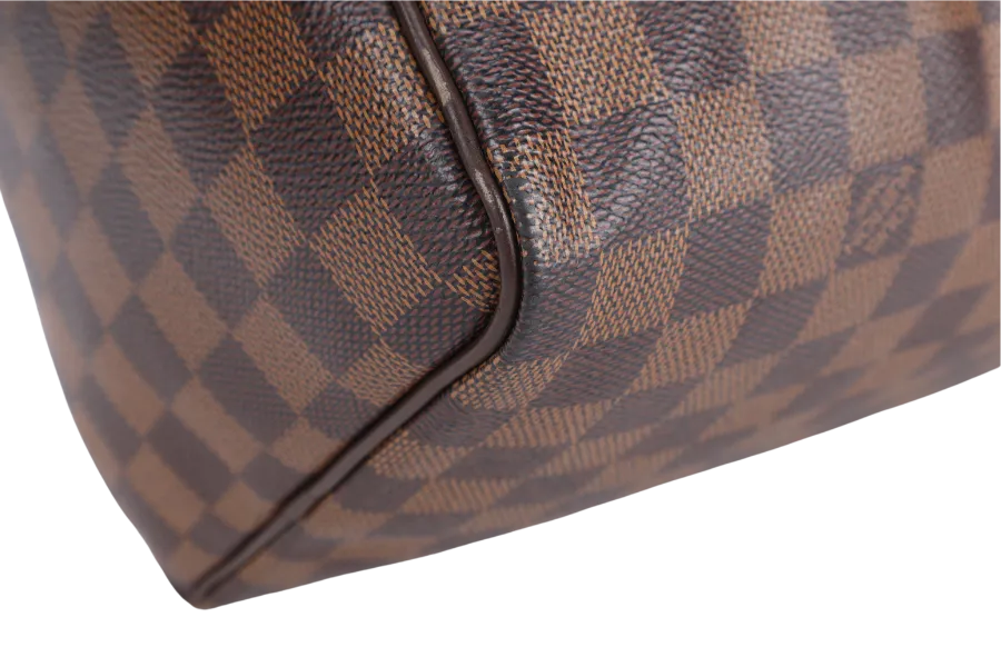 LOUIS VUITTON SPEEDY 30 DAMIER EBENE CANVAS GOLD HARDWARE WITH DUST COVER