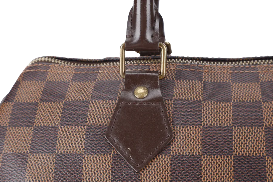 LOUIS VUITTON SPEEDY 30 DAMIER EBENE CANVAS GOLD HARDWARE WITH DUST COVER