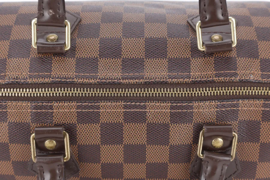 LOUIS VUITTON SPEEDY 30 DAMIER EBENE CANVAS GOLD HARDWARE WITH DUST COVER