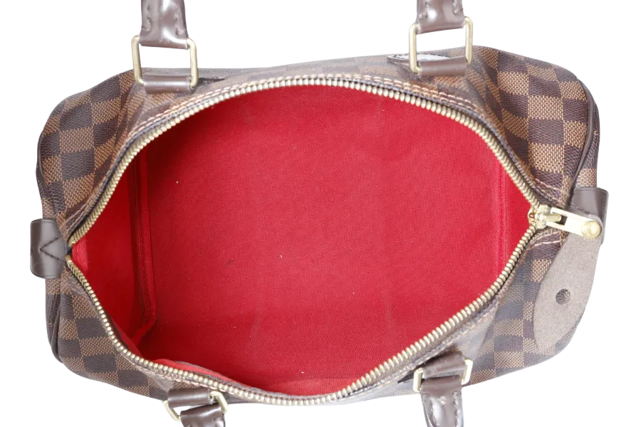 LOUIS VUITTON SPEEDY 30 DAMIER EBENE CANVAS GOLD HARDWARE WITH DUST COVER