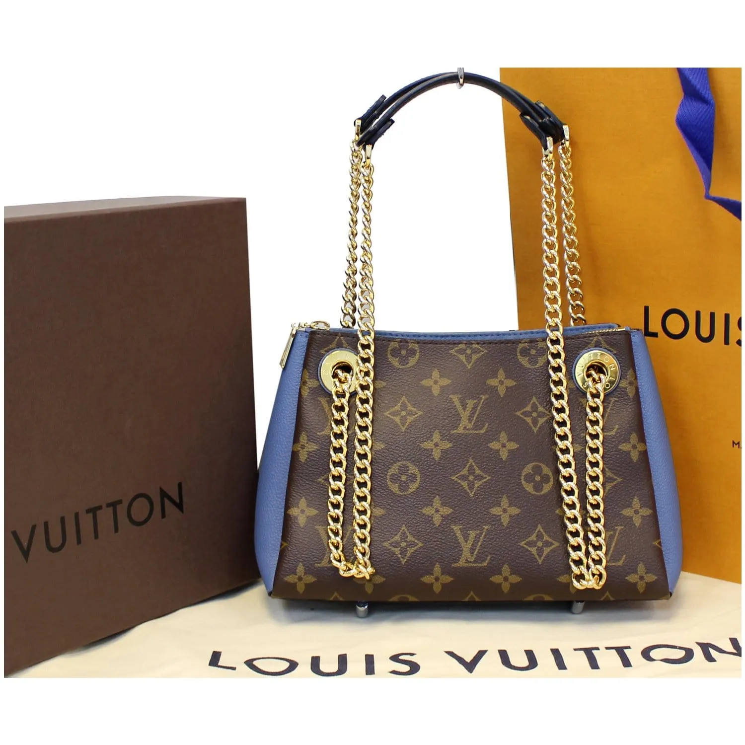 LOUIS VUITTON Surene BB Monogram Canvas Shoulder Bag Bleu Jean