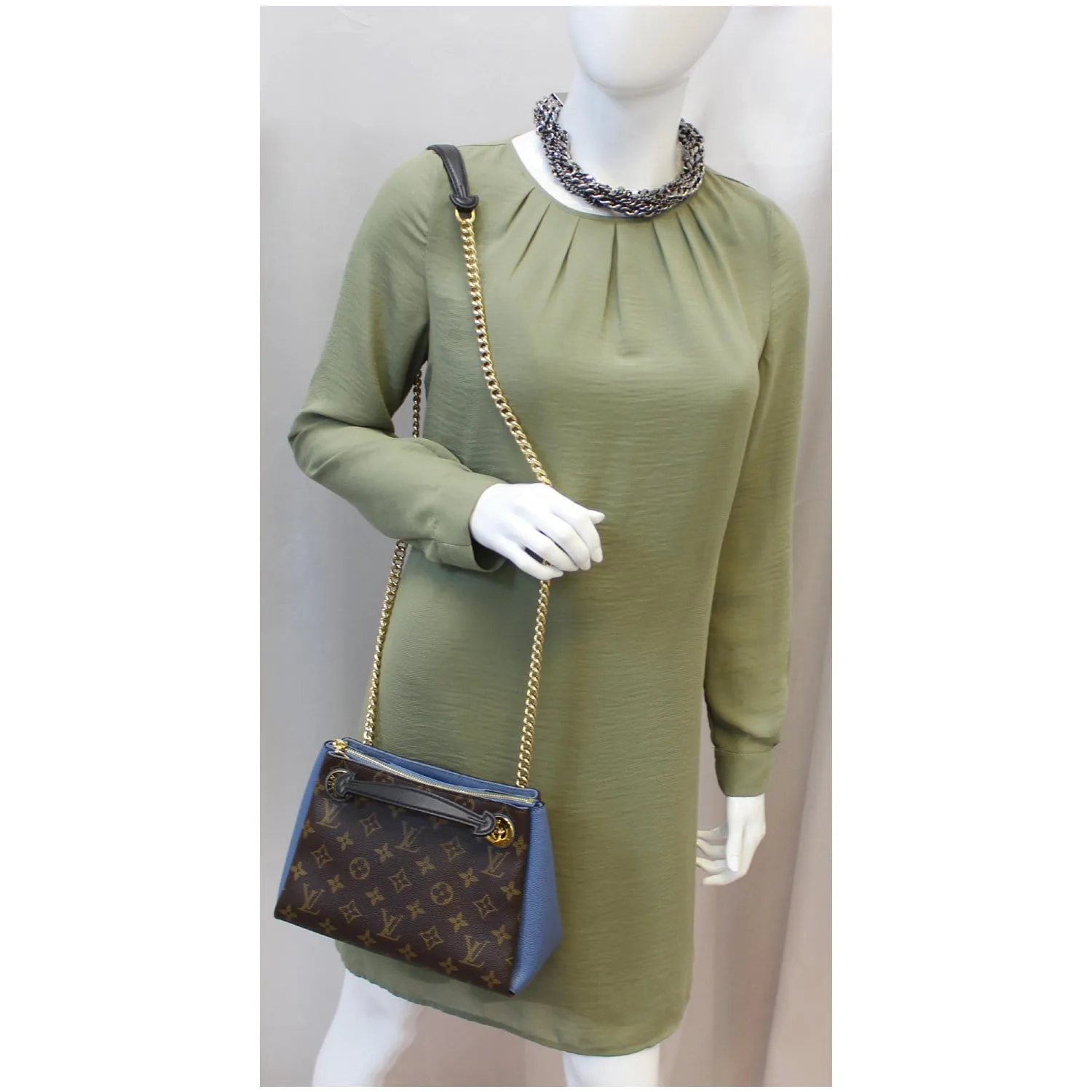 LOUIS VUITTON Surene BB Monogram Canvas Shoulder Bag Bleu Jean