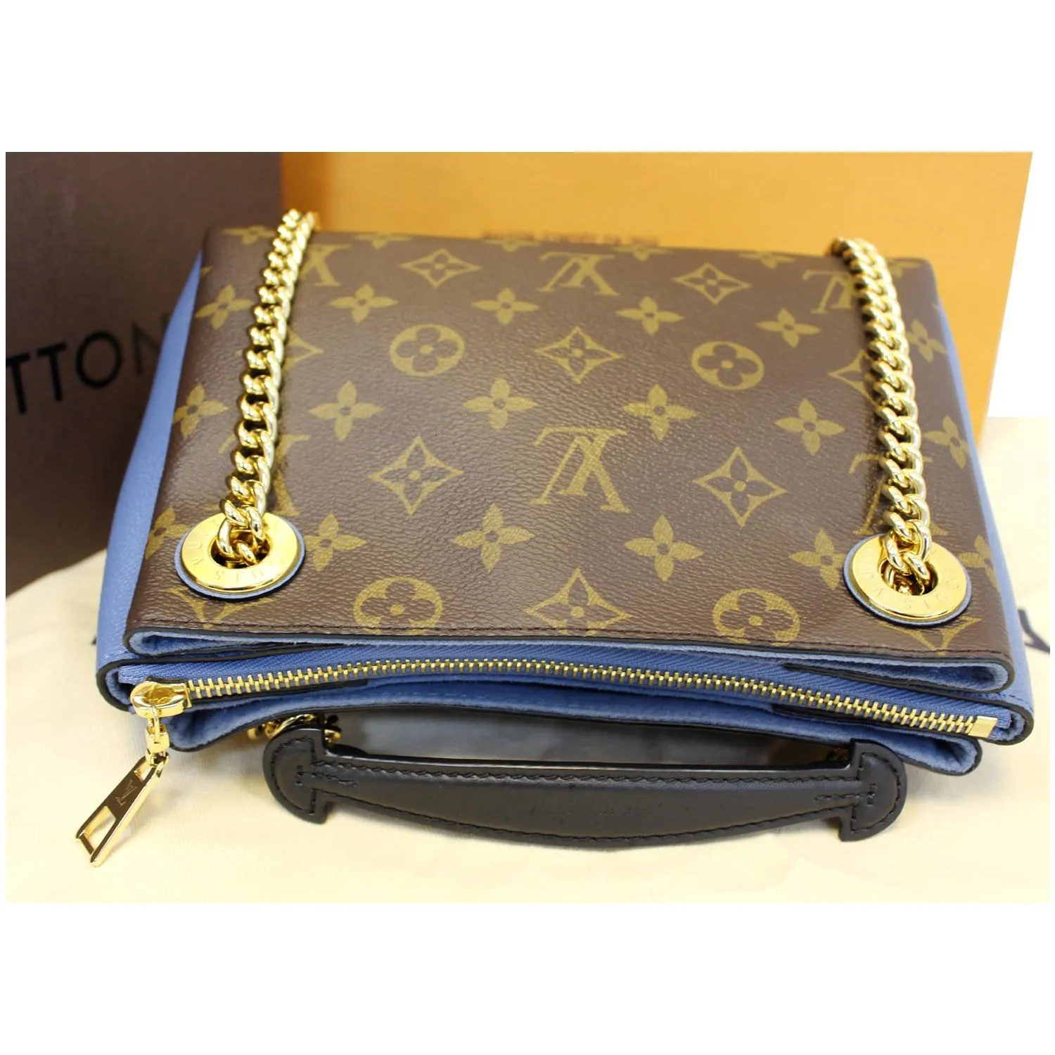 LOUIS VUITTON Surene BB Monogram Canvas Shoulder Bag Bleu Jean