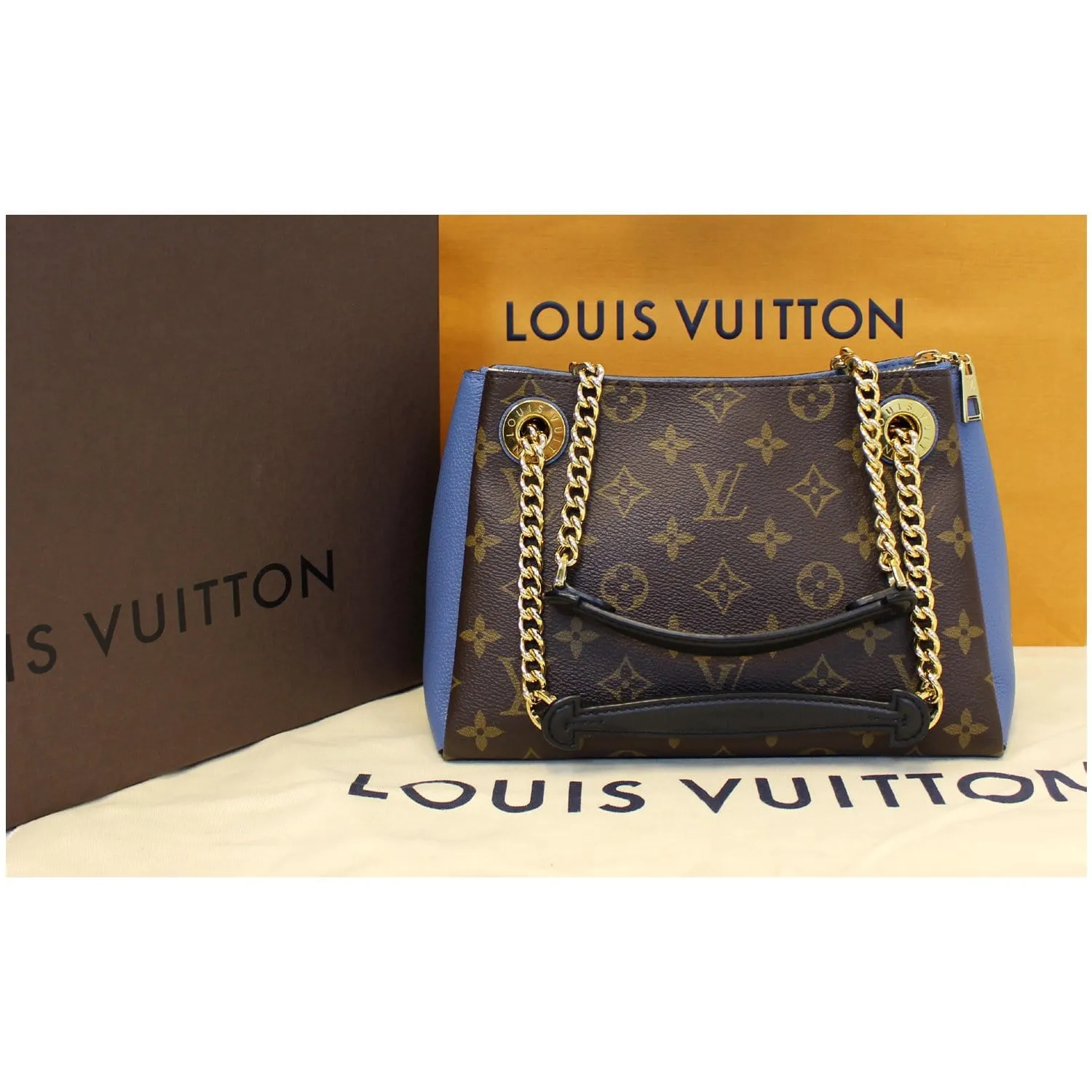 LOUIS VUITTON Surene BB Monogram Canvas Shoulder Bag Bleu Jean
