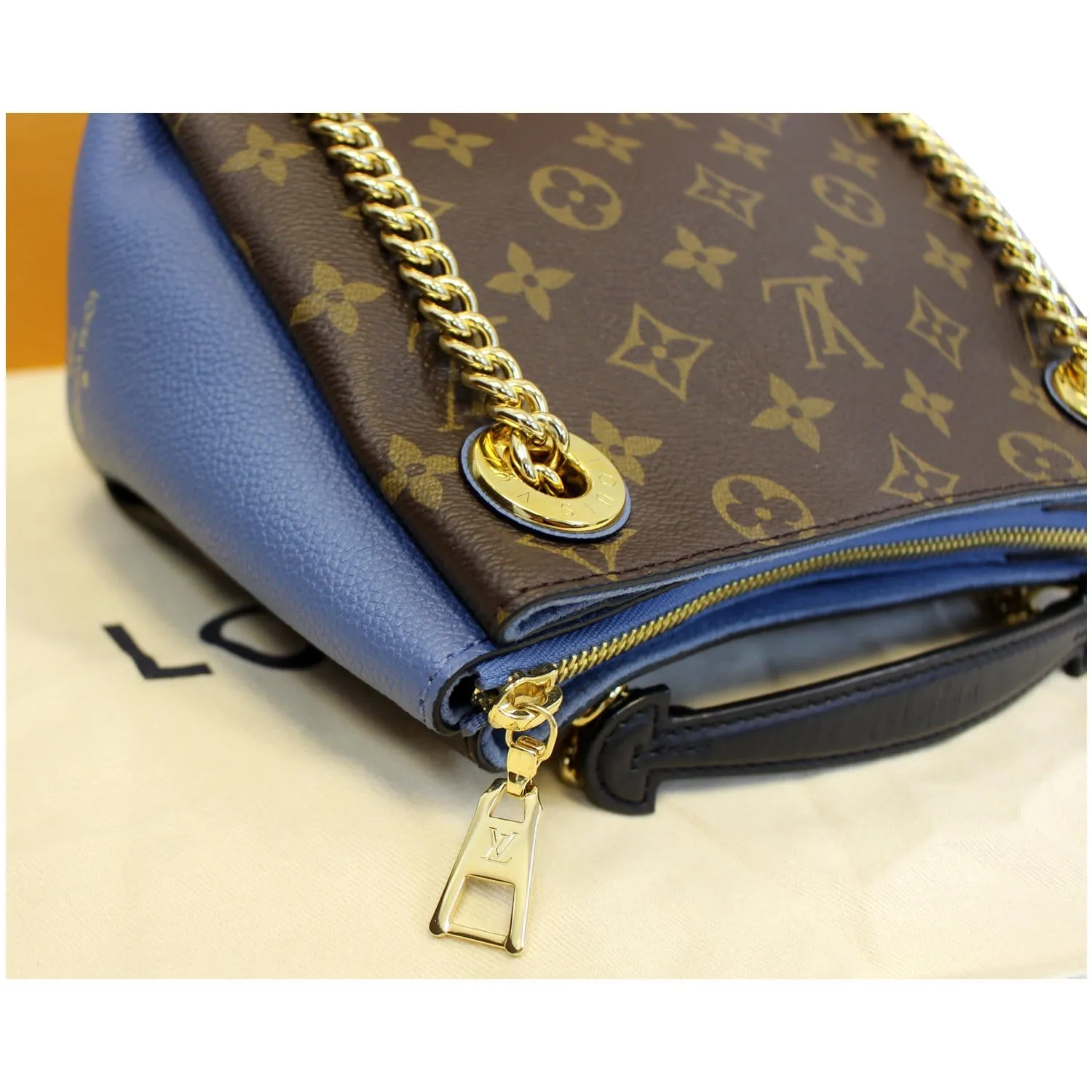 LOUIS VUITTON Surene BB Monogram Canvas Shoulder Bag Bleu Jean