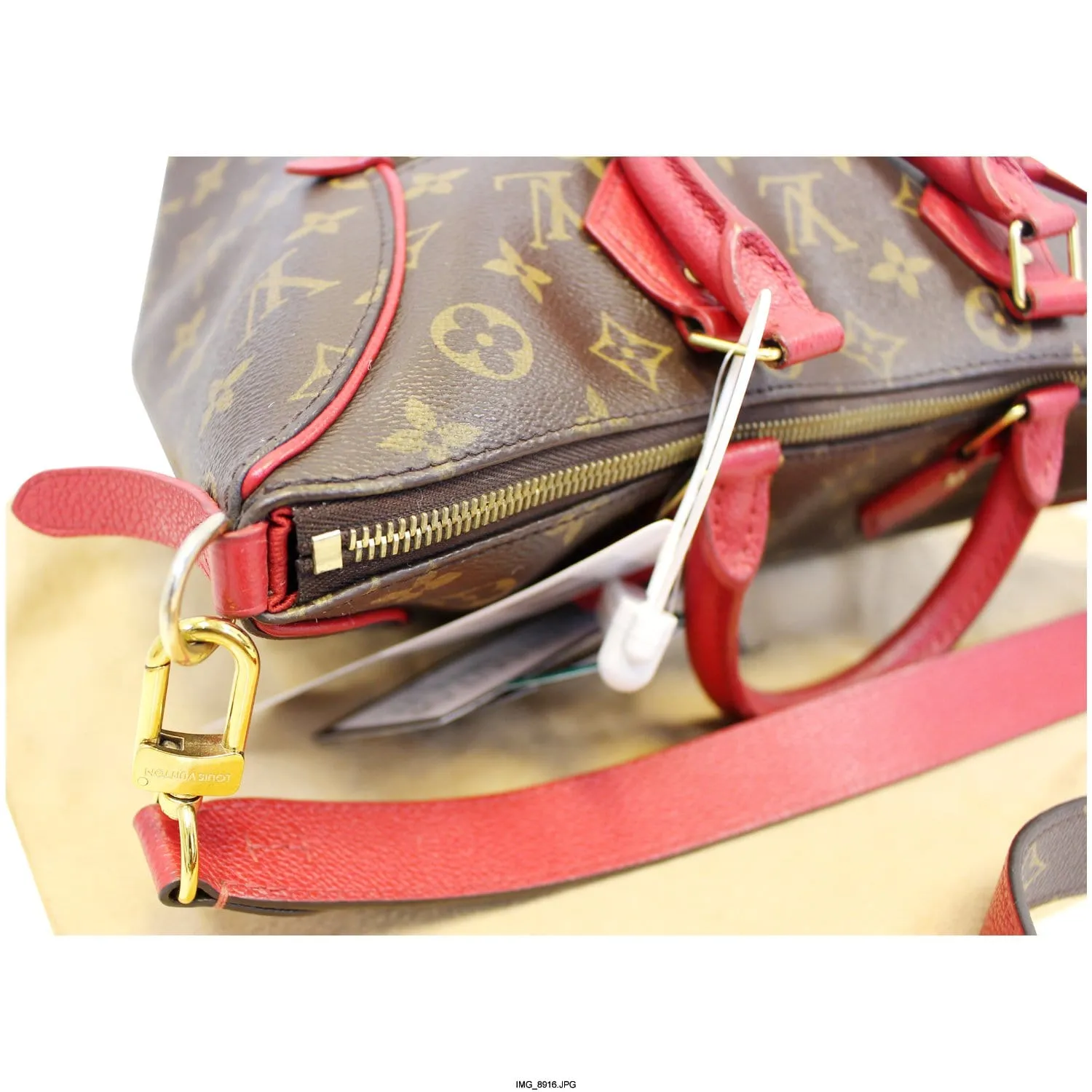 LOUIS VUITTON Tournelle PM Monogram Canvas Shoulder Handbag Cerise - 25% OFF