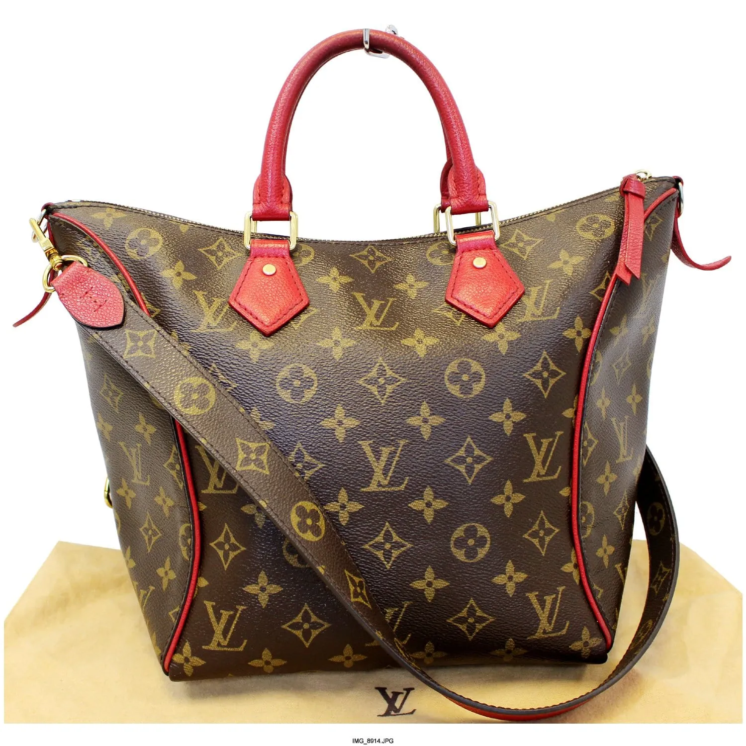 LOUIS VUITTON Tournelle PM Monogram Canvas Shoulder Handbag Cerise - 25% OFF