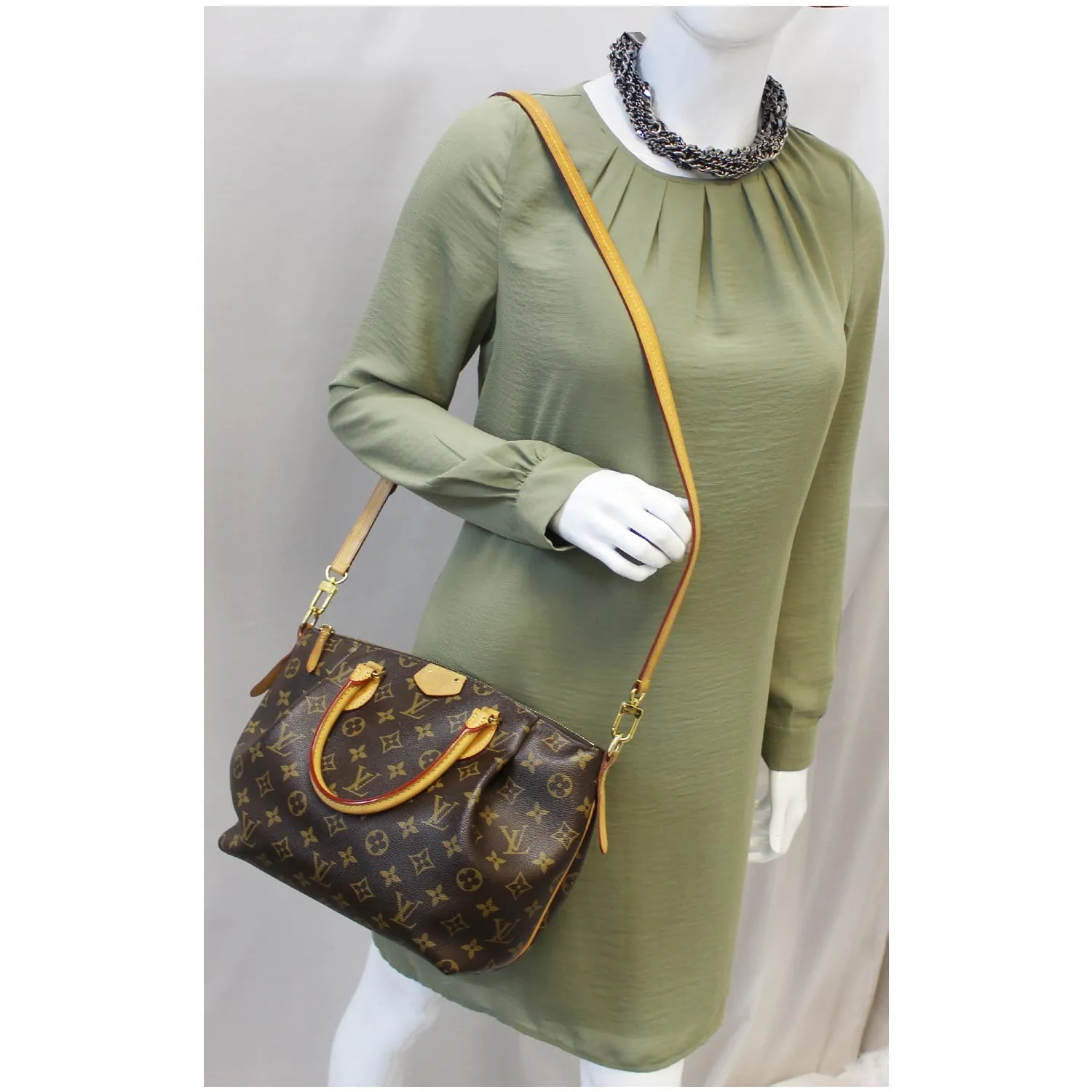LOUIS VUITTON Turenne PM Monogram Canvas Shoulder Bag Brown