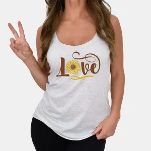 Love Sunflower - Women's Triblend Racerback Tank
