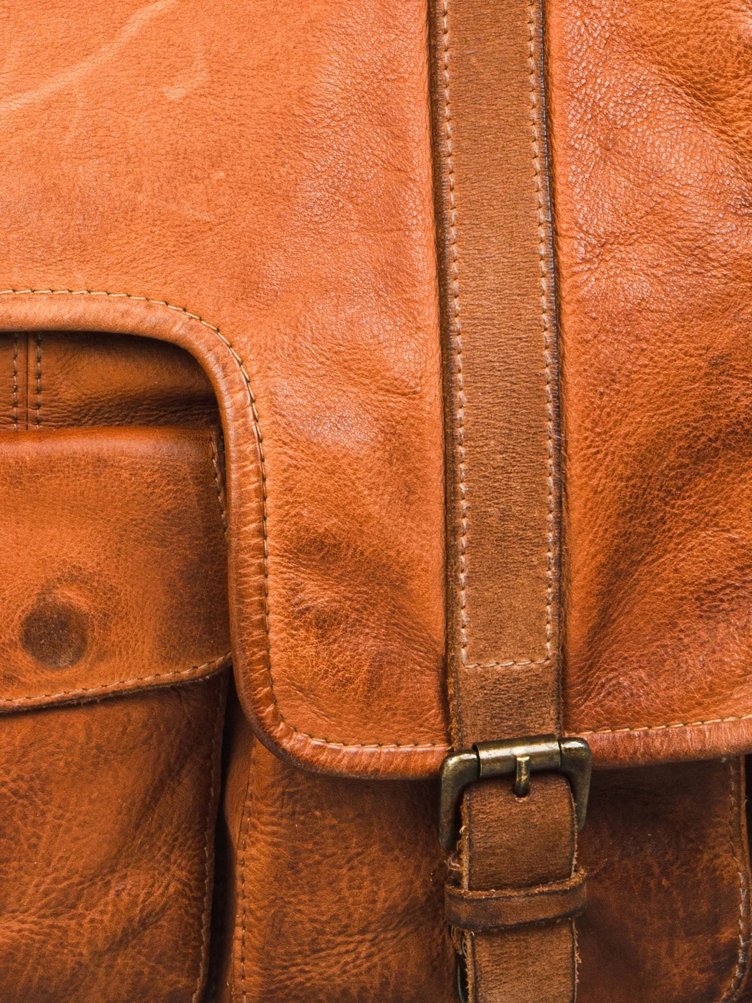 Lucas: Portfolio Office Bag In Washed Veg Tan Leather by art n vintage