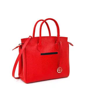 Luigia Leather Bag Lizard Print red