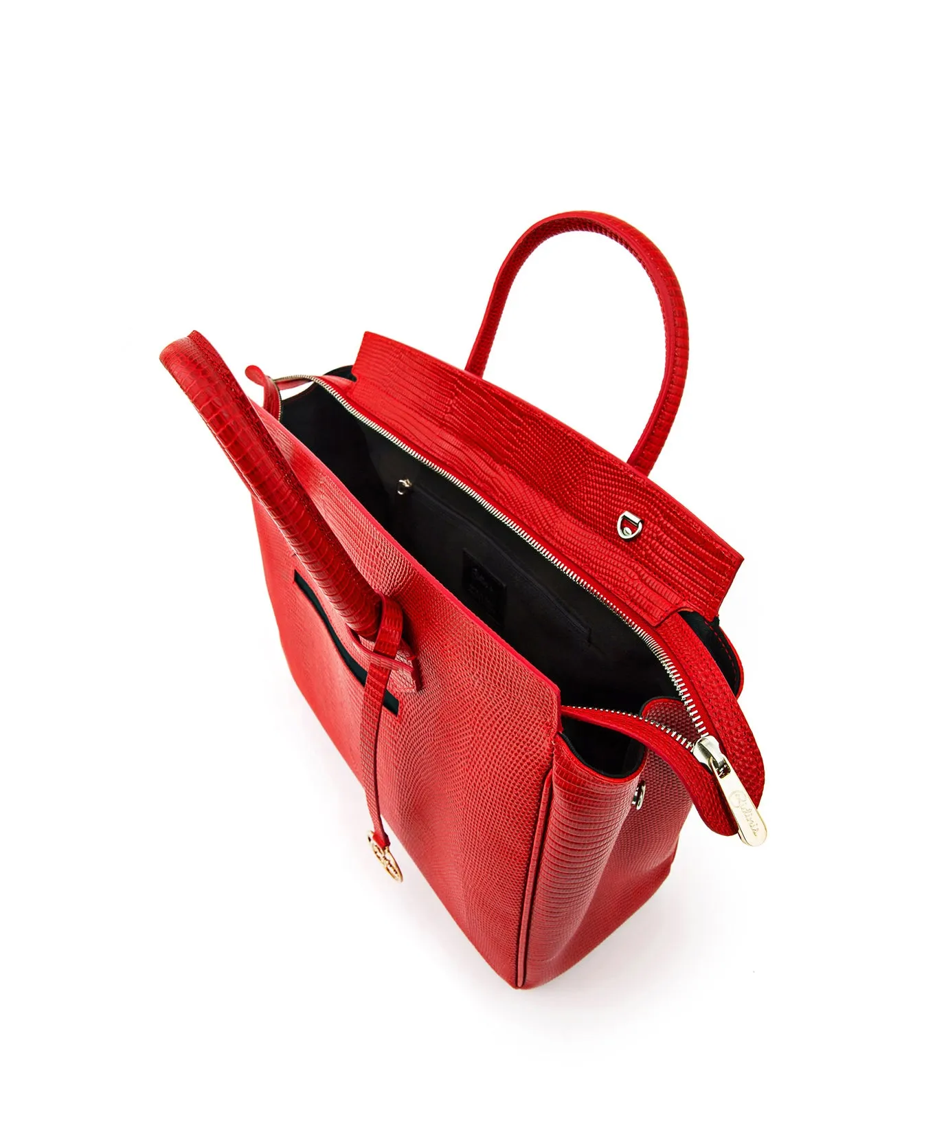 Luigia Leather Bag Lizard Print red