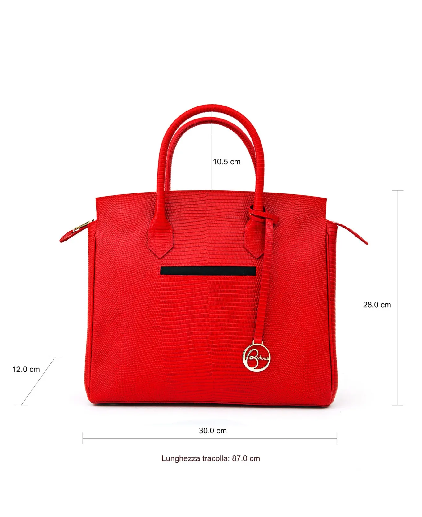 Luigia Leather Bag Lizard Print red