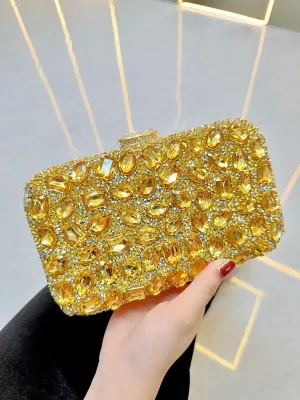 Luxe Rhinestone Evening Box Clutches MNBF111