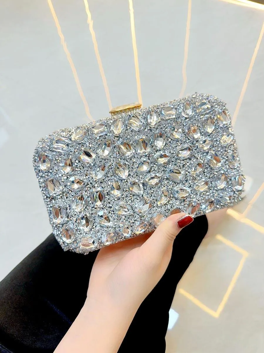 Luxe Rhinestone Evening Box Clutches MNBF111