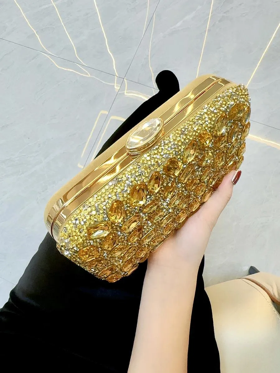 Luxe Rhinestone Evening Box Clutches MNBF111