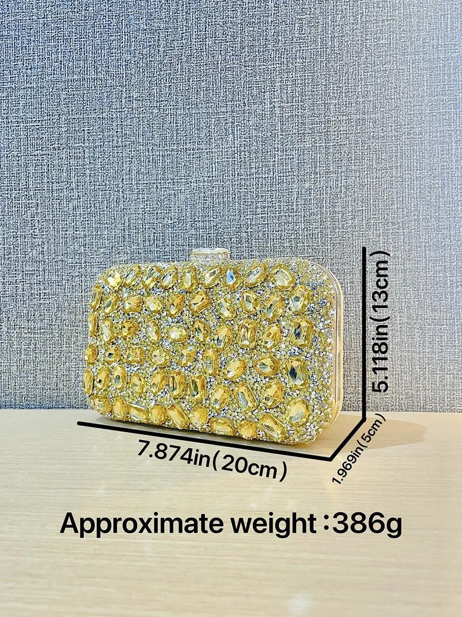 Luxe Rhinestone Evening Box Clutches MNBF111