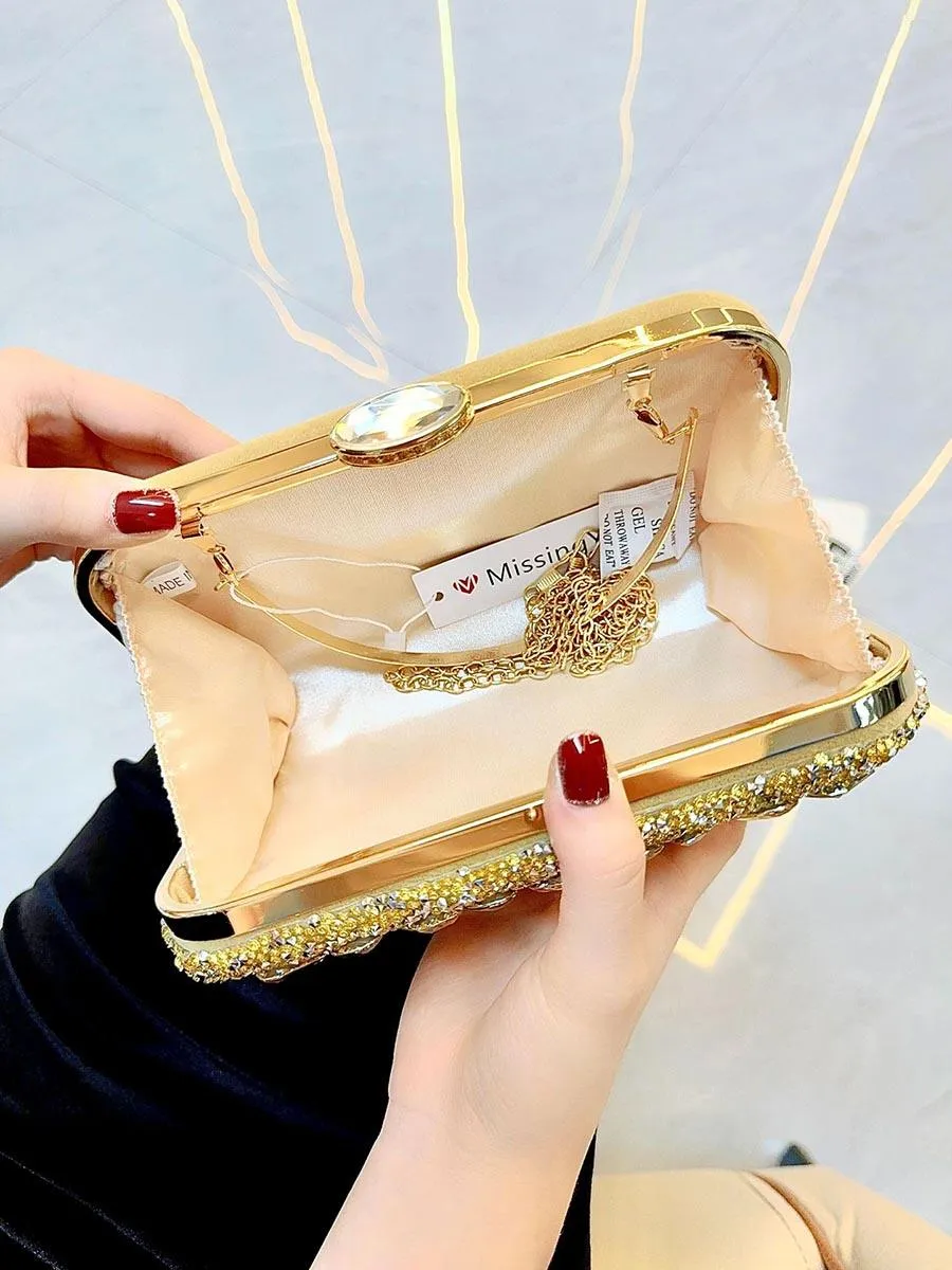 Luxe Rhinestone Evening Box Clutches MNBF111