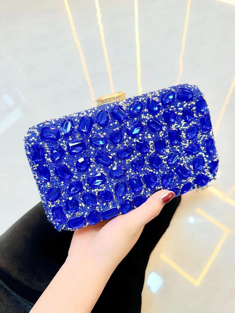Luxe Rhinestone Evening Box Clutches MNBF111