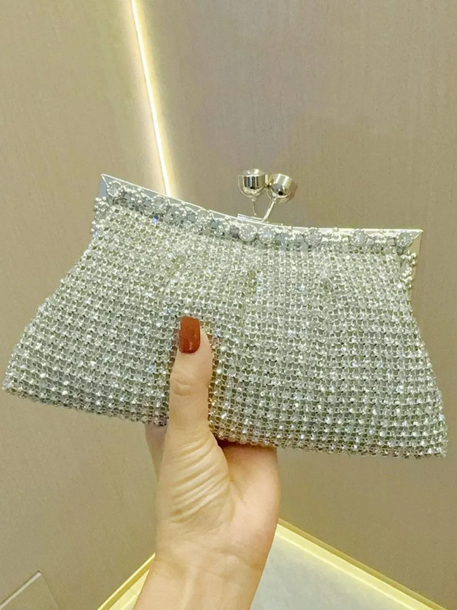 Luxurious Rhinestone Pleated Clutch MNBF107