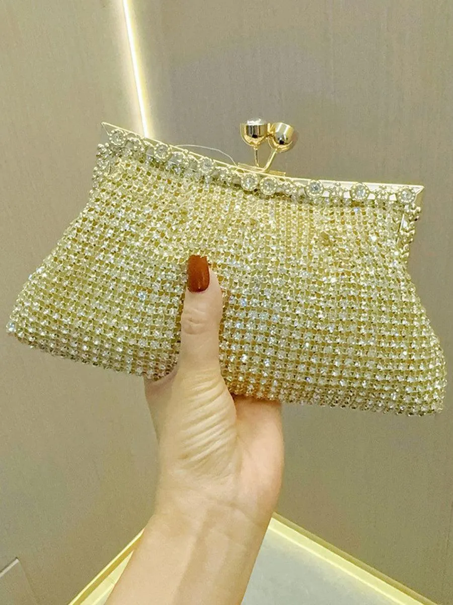 Luxurious Rhinestone Pleated Clutch MNBF107