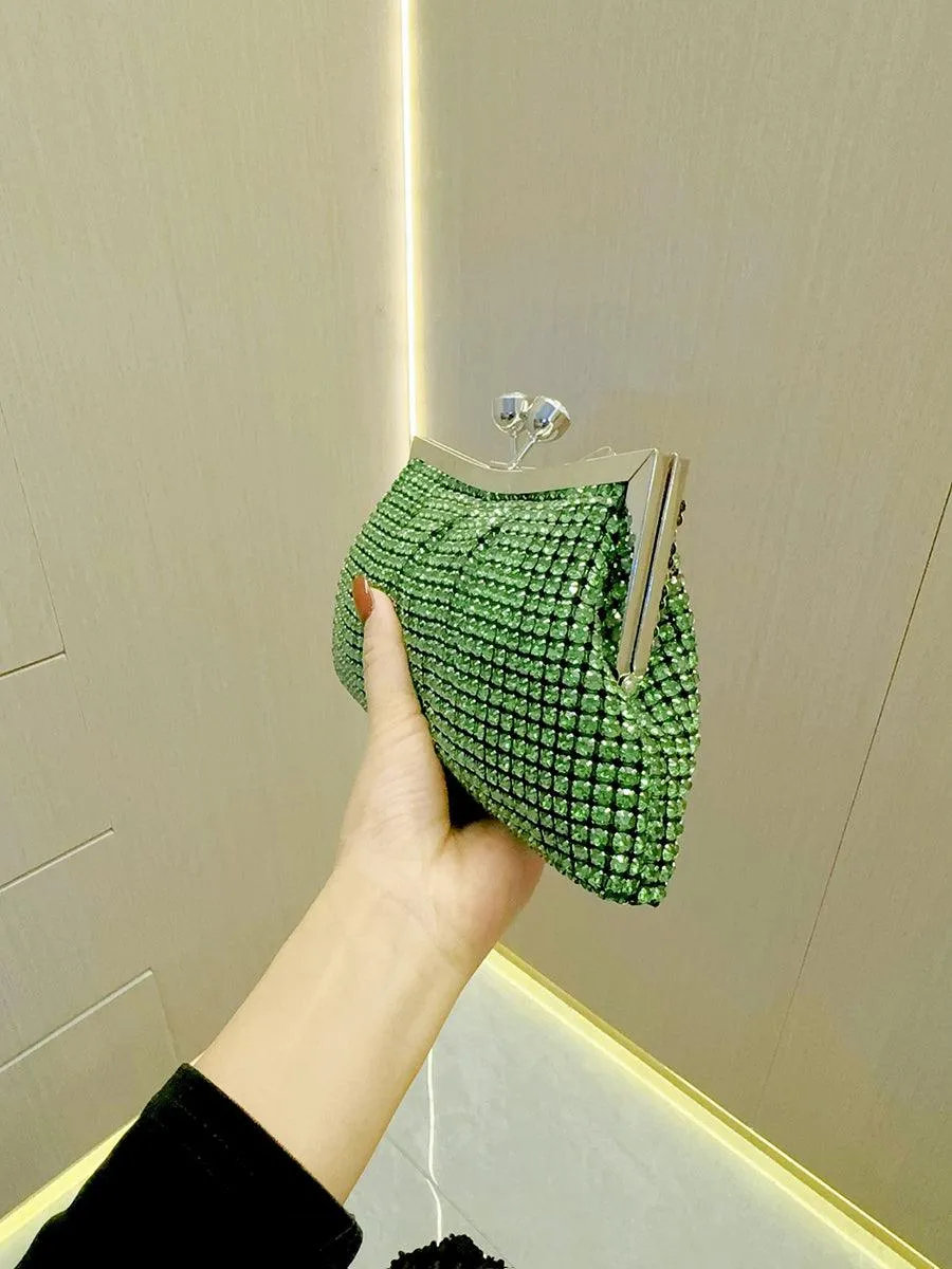 Luxurious Rhinestone Pleated Clutch MNBF107