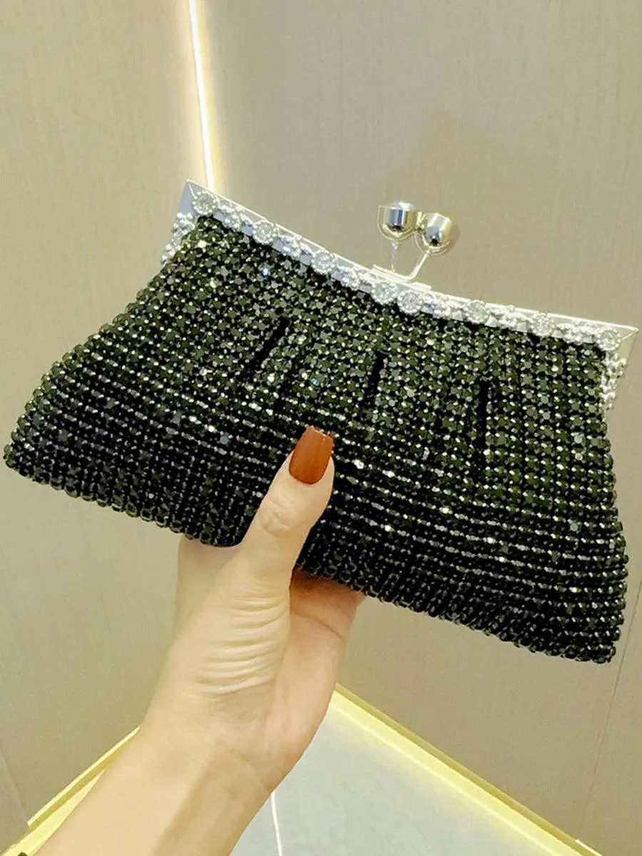 Luxurious Rhinestone Pleated Clutch MNBF107