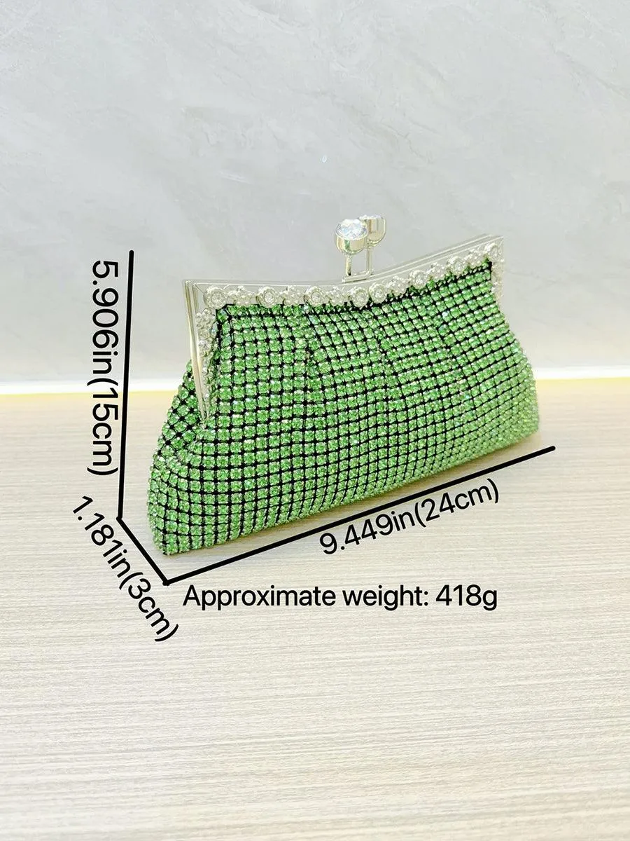 Luxurious Rhinestone Pleated Clutch MNBF107