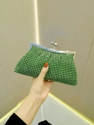 Luxurious Rhinestone Pleated Clutch MNBF107