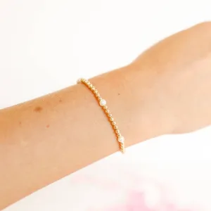 Madi Beaded Bracelet in Gold: Standard 6.75 inch
