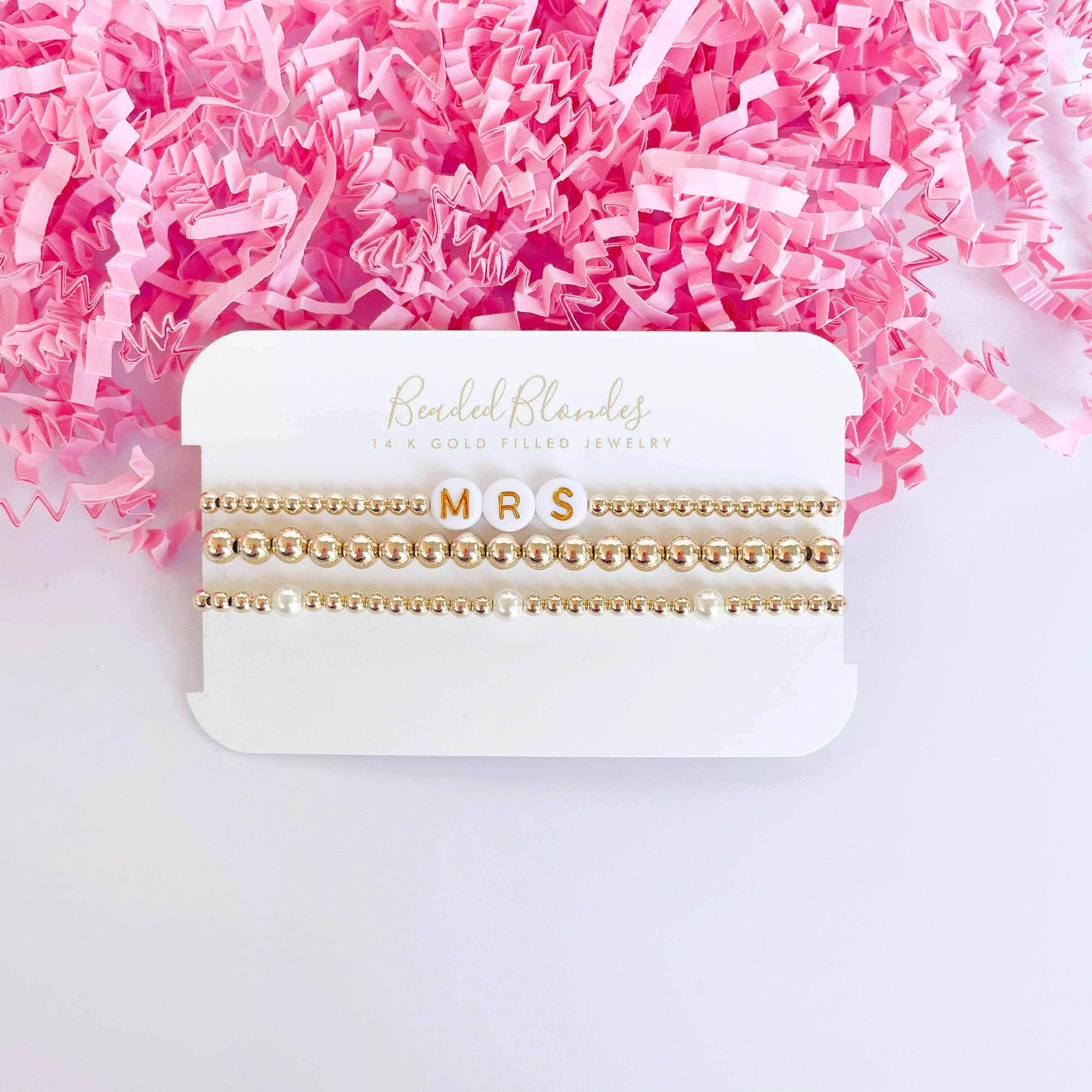 Madi Beaded Bracelet in Gold: Standard 6.75 inch