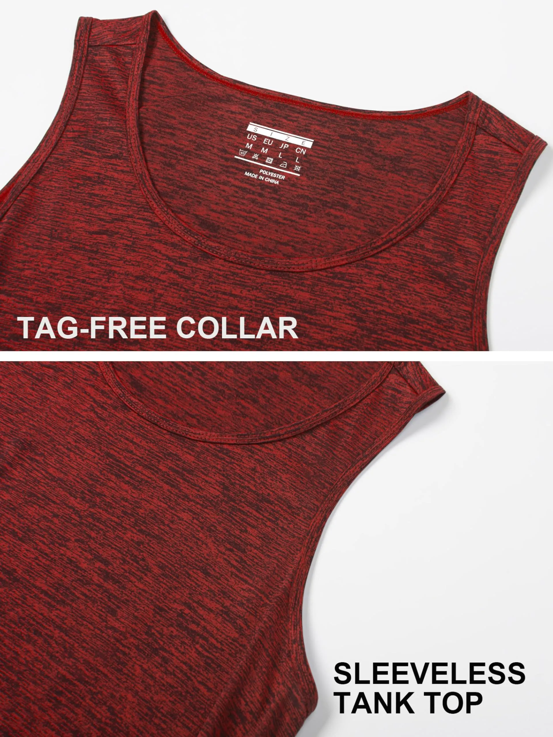 MAGCOMSEN Mens Tank Top Dry Fit Lightweight Tank Tops Gym Sleeveless Workout Tank Top Muscle Shirts Running Beach Shirts Dark Orange