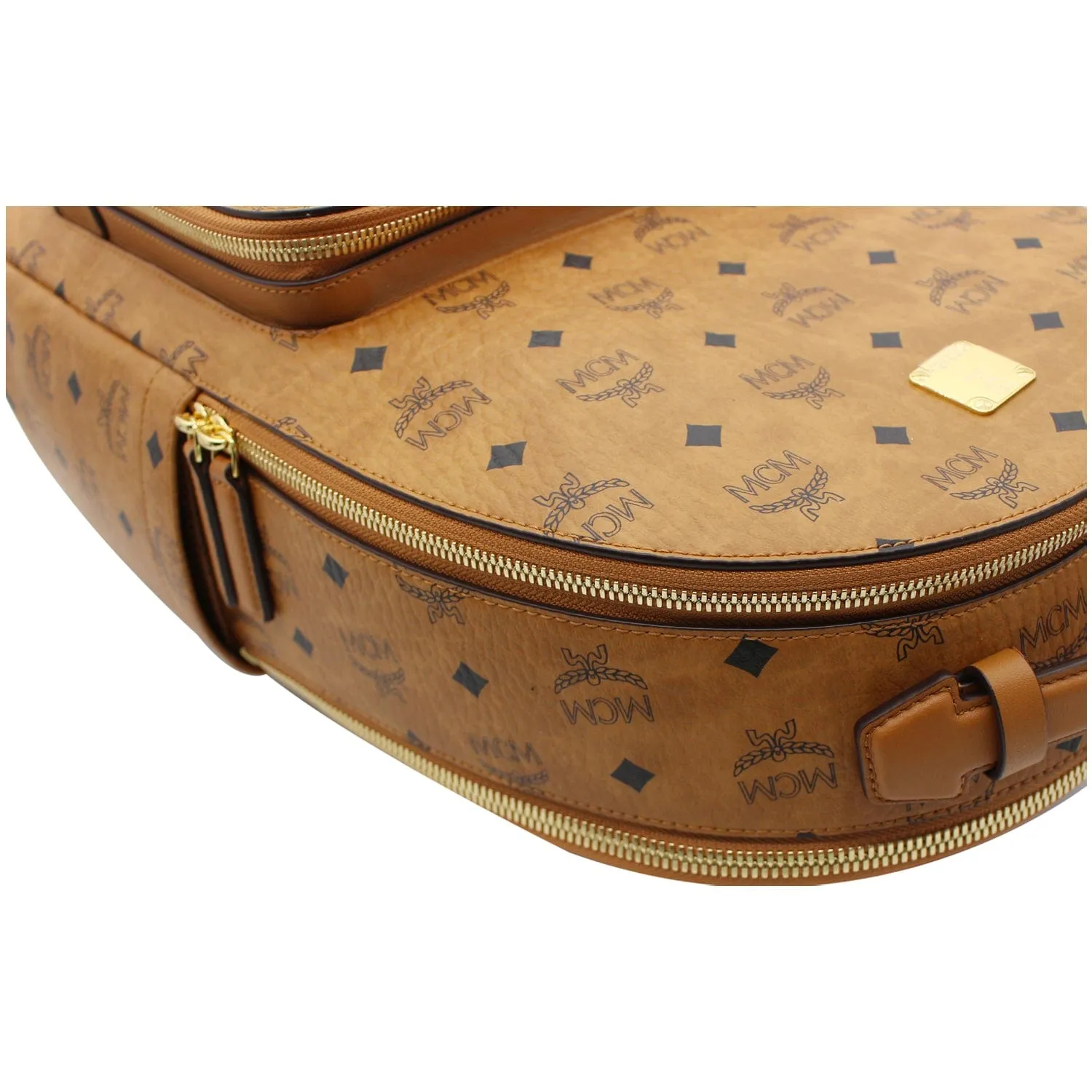 MCM Stark Classic Visetos Canvas Backpack Bag Cognac