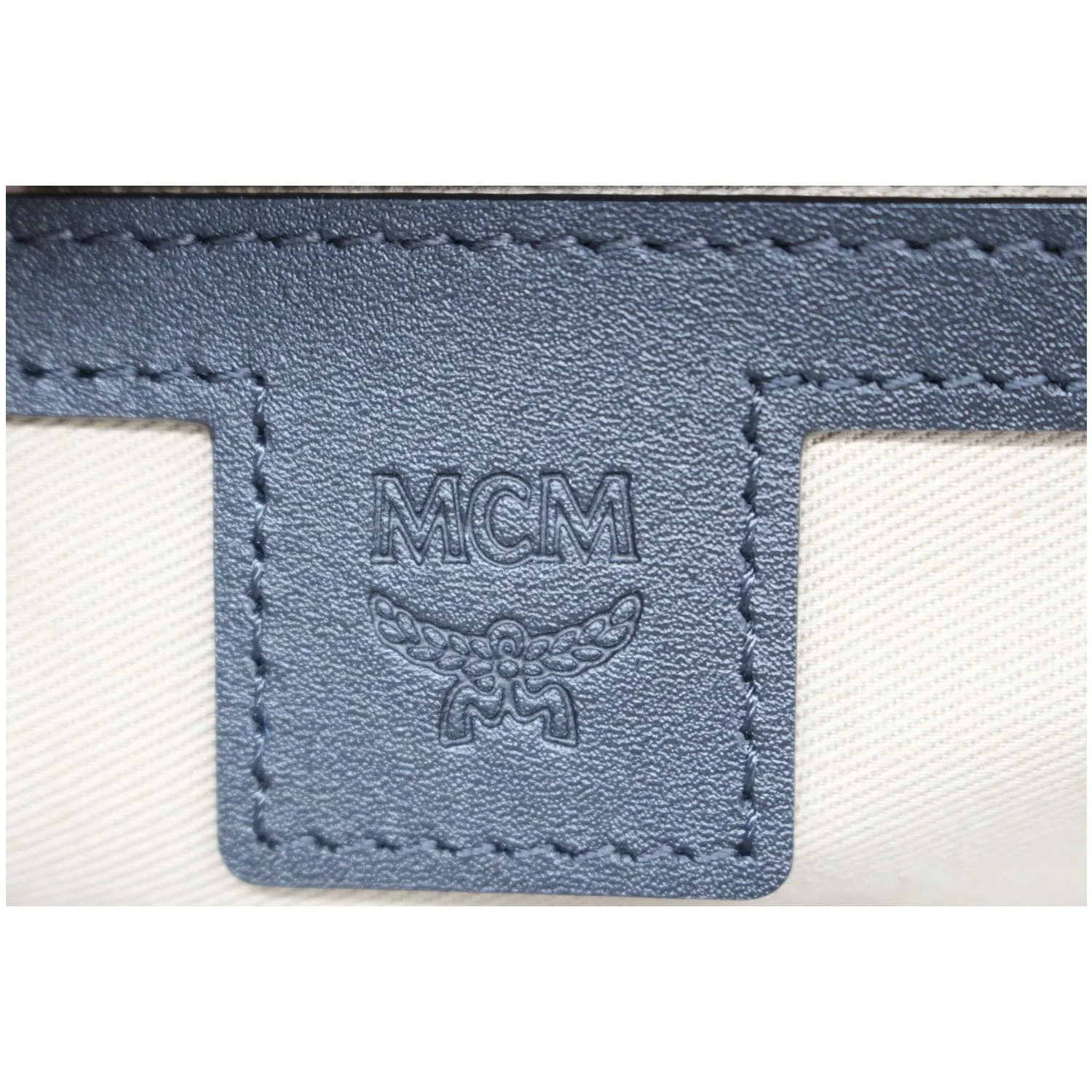 MCM Stark Visetos Coated Canvas Backpack Bag White