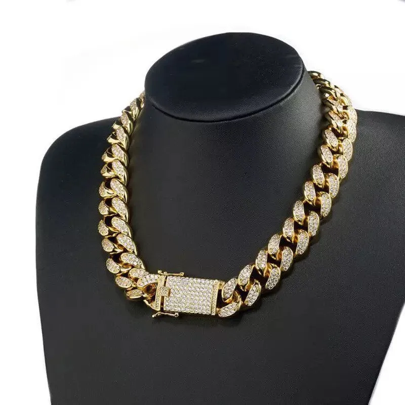 men  cuban choker , cuban link chain , Christmas gift , 20mm blinged iced cuban necklace , men cuban necklace,cuban chain necklace jewlery