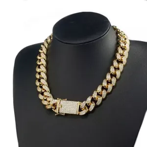 men  cuban choker , cuban link chain , Christmas gift , 20mm blinged iced cuban necklace , men cuban necklace,cuban chain necklace jewlery