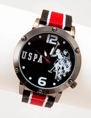 MEN'S LOGO STRIPE STRAP WATCH