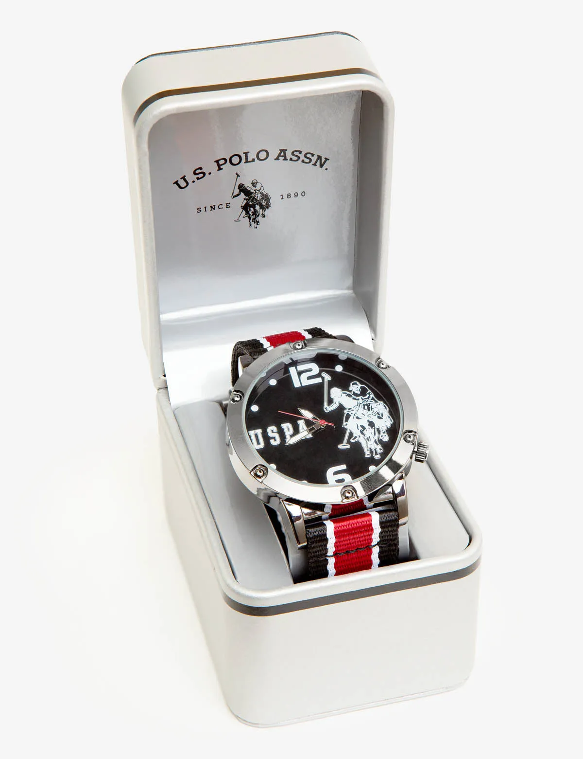 MEN'S LOGO STRIPE STRAP WATCH